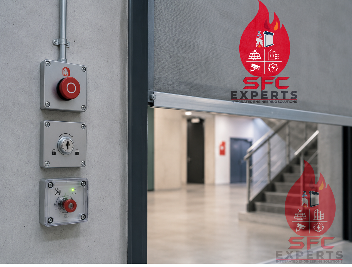 Emergency retract and local fire curtain controls