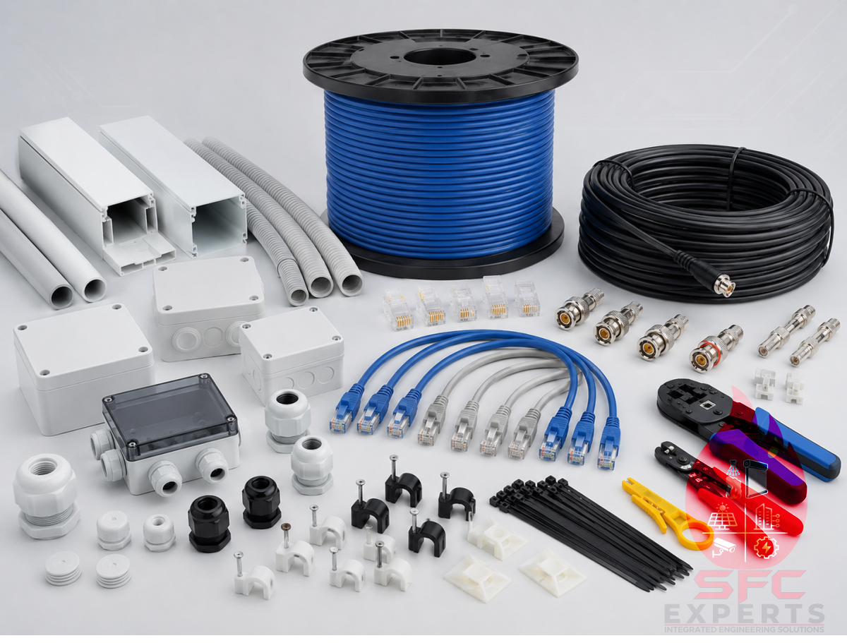 CCTV cabling and containment materials
