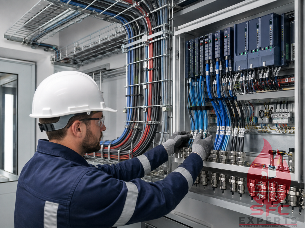 Neatly terminated SCADA control and signal cabling