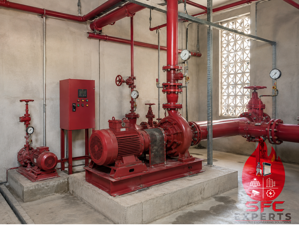 Fire pump and firefighting water supply system