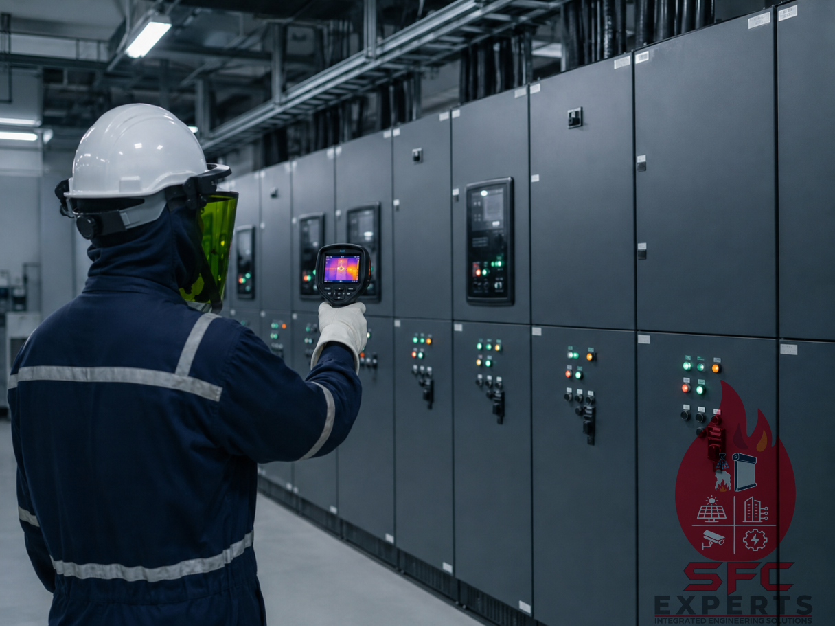 Electrical facility maintenance using safe thermal inspection