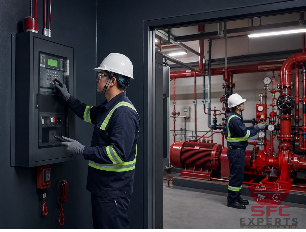 Fire alarm, fire pump and life-safety maintenance team